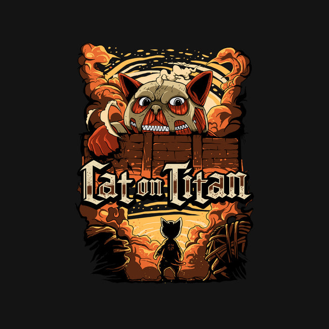 Cat on Titan-womens v-neck tee-pujartwork