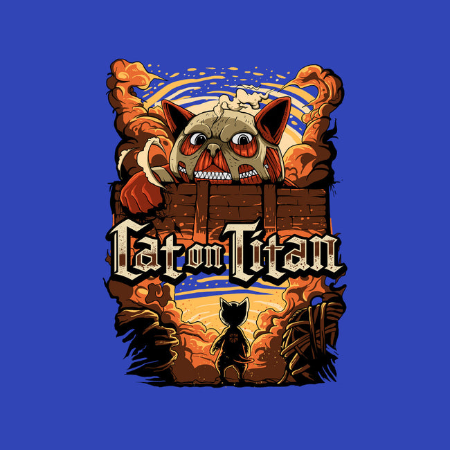 Cat on Titan-womens v-neck tee-pujartwork
