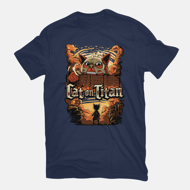 Cat on Titan-womens basic tee-pujartwork
