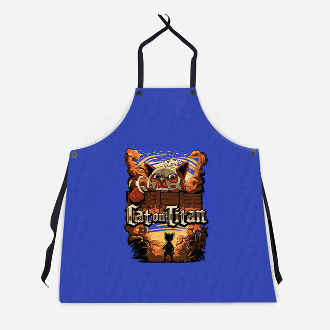 Cat on Titan-unisex kitchen apron-pujartwork