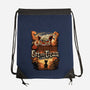 Cat on Titan-none drawstring bag-pujartwork