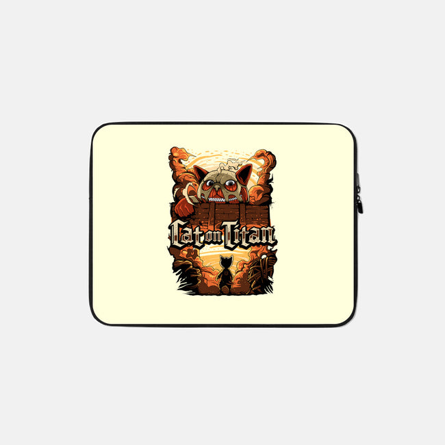 Cat on Titan-none zippered laptop sleeve-pujartwork