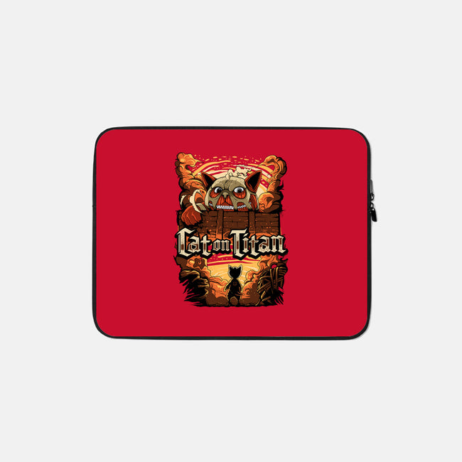 Cat on Titan-none zippered laptop sleeve-pujartwork