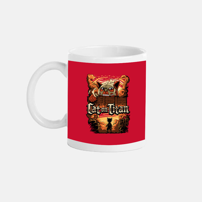 Cat on Titan-none glossy mug-pujartwork