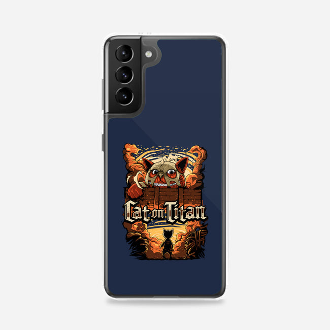 Cat on Titan-samsung snap phone case-pujartwork