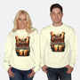 Cat on Titan-unisex crew neck sweatshirt-pujartwork