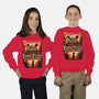 Cat on Titan-youth crew neck sweatshirt-pujartwork