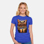 Cat on Titan-womens fitted tee-pujartwork