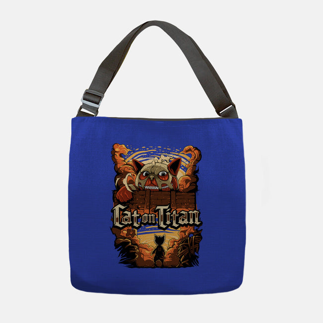 Cat on Titan-none adjustable tote-pujartwork