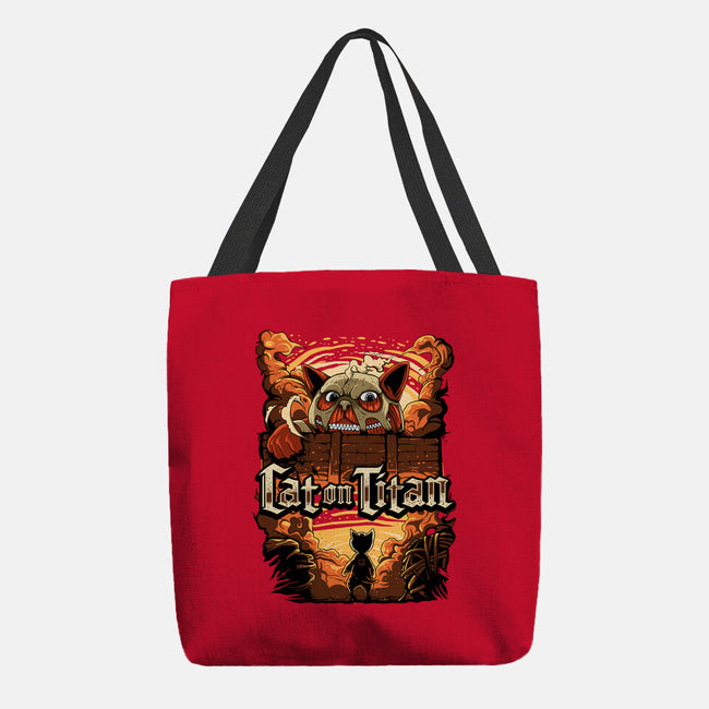 Cat on Titan-none basic tote-pujartwork