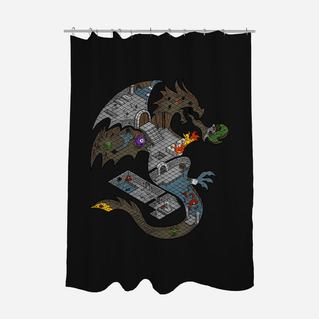 Dungeons in Dragons-none polyester shower curtain-Paul Simic