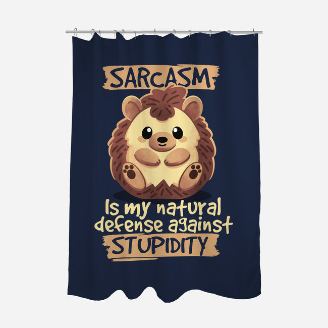 Sarcastic Hedgehog-none polyester shower curtain-NemiMakeit
