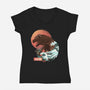 Kaiju Edo-womens v-neck tee-dandingeroz