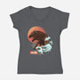 Kaiju Edo-womens v-neck tee-dandingeroz