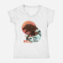 Kaiju Edo-womens v-neck tee-dandingeroz