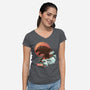 Kaiju Edo-womens v-neck tee-dandingeroz