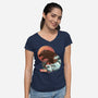 Kaiju Edo-womens v-neck tee-dandingeroz