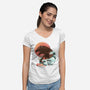 Kaiju Edo-womens v-neck tee-dandingeroz