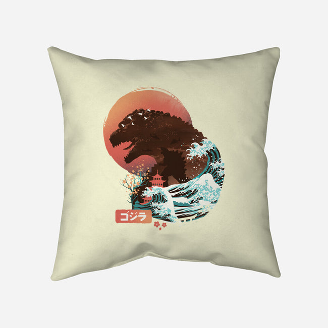 Kaiju Edo-none removable cover w insert throw pillow-dandingeroz