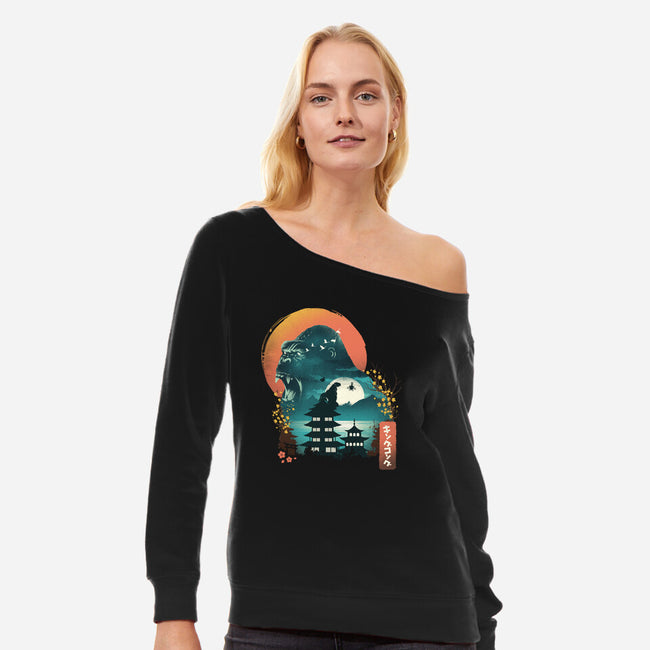 Edo King Kong-womens off shoulder sweatshirt-dandingeroz