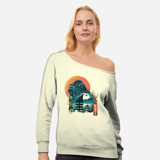 Edo King Kong-womens off shoulder sweatshirt-dandingeroz