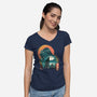 Edo King Kong-womens v-neck tee-dandingeroz