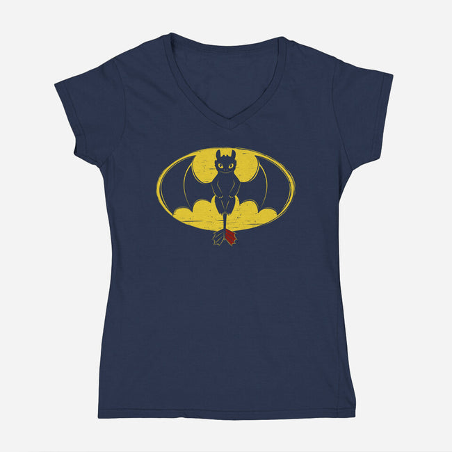 Black Dragon-womens v-neck tee-ducfrench