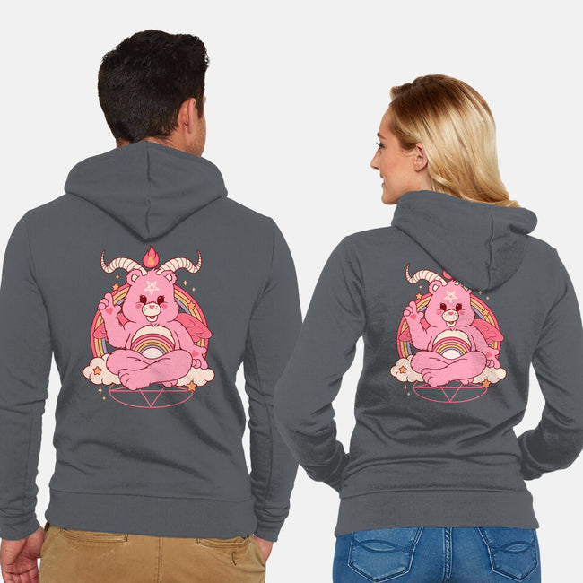 Bearphomet-unisex zip-up sweatshirt-Thiago Correa