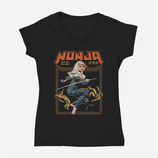 Nunja-womens v-neck tee-gloopz
