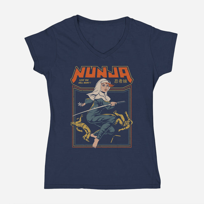 Nunja-womens v-neck tee-gloopz