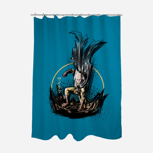 Unstoppable Punch-none polyester shower curtain-Lorets