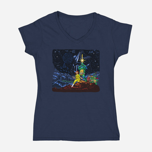 Pizza Wars-womens v-neck tee-ugurbs