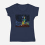 Pizza Wars-womens v-neck tee-ugurbs