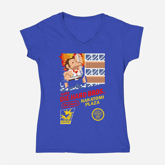 Super Nakatomi Bros-womens v-neck tee-demonigote