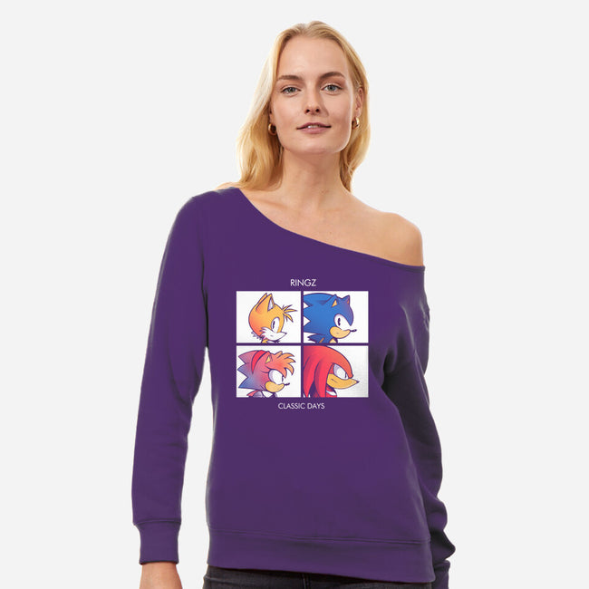 Ringz-womens off shoulder sweatshirt-Gazo1a