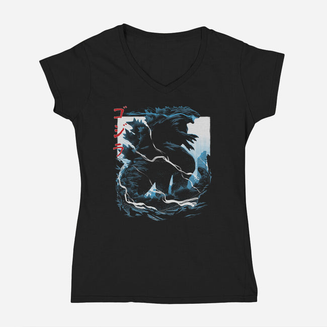 Kaiju-womens v-neck tee-Maxman58