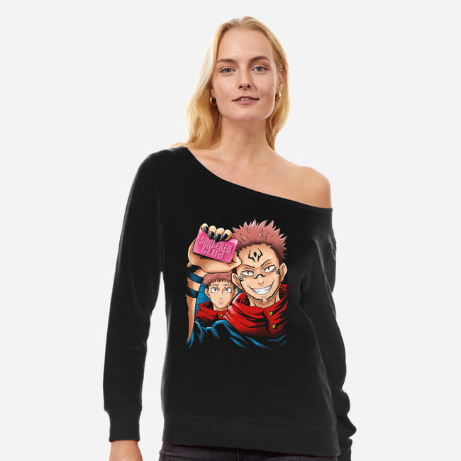 Sorcerer Club-womens off shoulder sweatshirt-Andriu