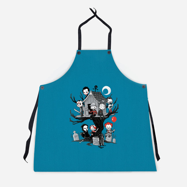 Horror Tree House-unisex kitchen apron-DoOomcat