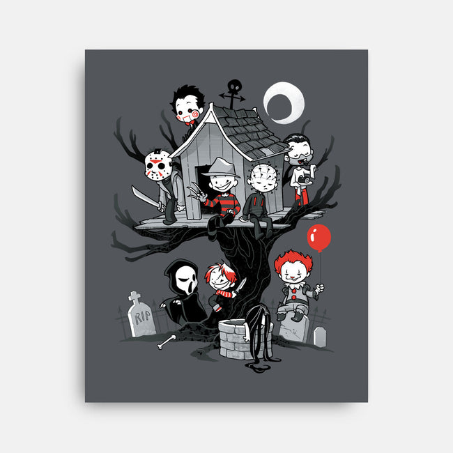 Horror Tree House-none stretched canvas-DoOomcat