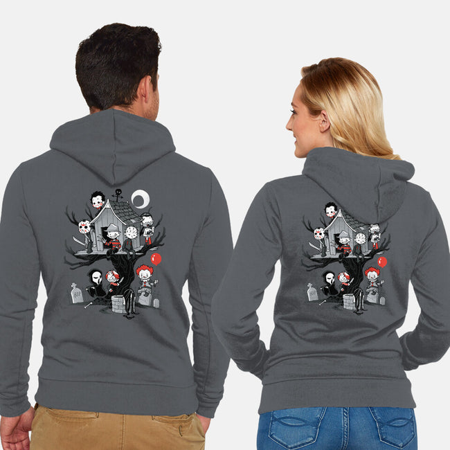 Horror Tree House-unisex zip-up sweatshirt-DoOomcat