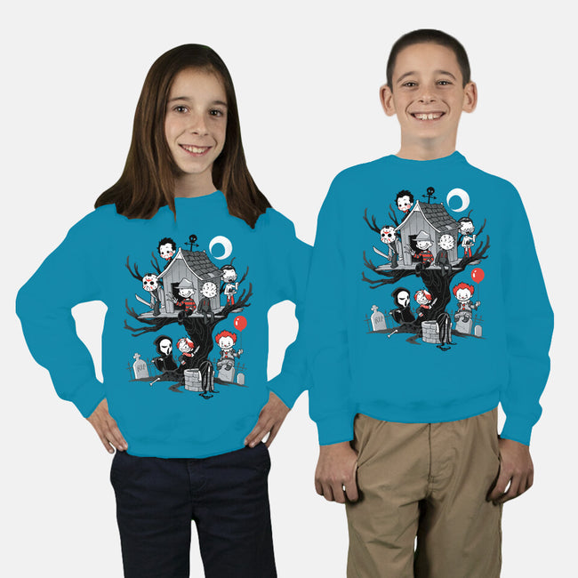 Horror Tree House-youth crew neck sweatshirt-DoOomcat