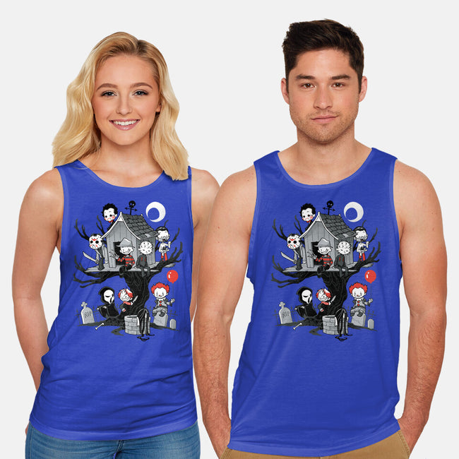 Horror Tree House-unisex basic tank-DoOomcat