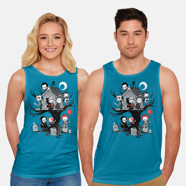 Horror Tree House-unisex basic tank-DoOomcat