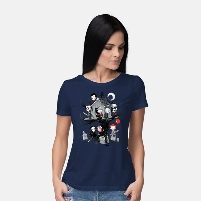 Horror Tree House-womens basic tee-DoOomcat