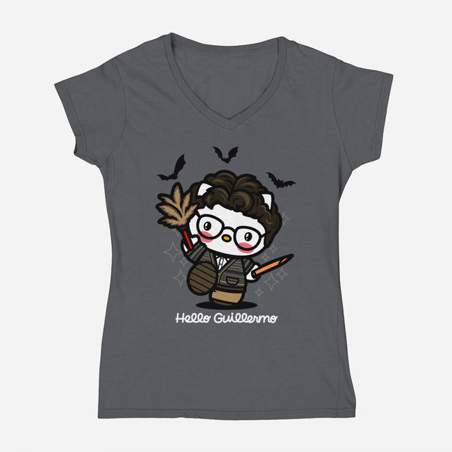 Hello Guillermo-womens v-neck tee-Boggs Nicolas
