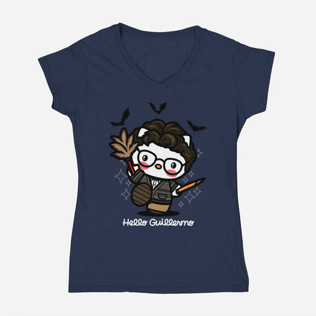 Hello Guillermo-womens v-neck tee-Boggs Nicolas