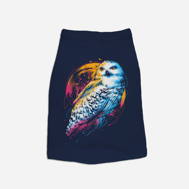 Colorful Owl-cat basic pet tank-glitchygorilla