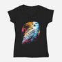 Colorful Owl-womens v-neck tee-glitchygorilla