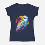 Colorful Owl-womens v-neck tee-glitchygorilla