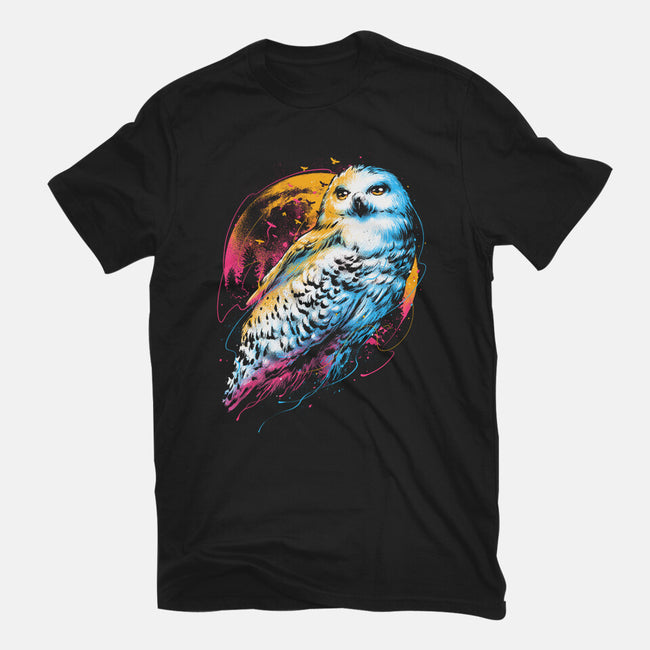 Colorful Owl-womens basic tee-glitchygorilla